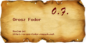 Orosz Fodor névjegykártya
